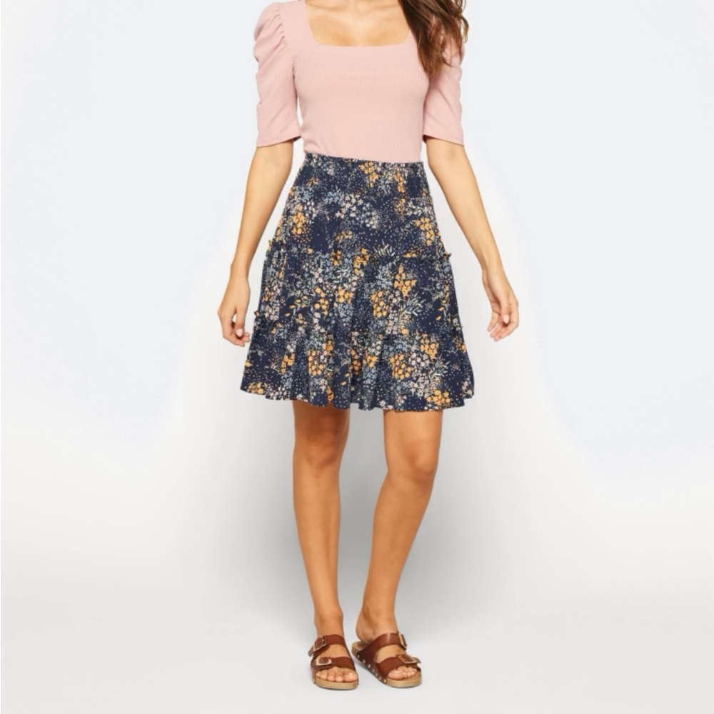 Market & Spruce Smocked Waist Above the Knee Skirt